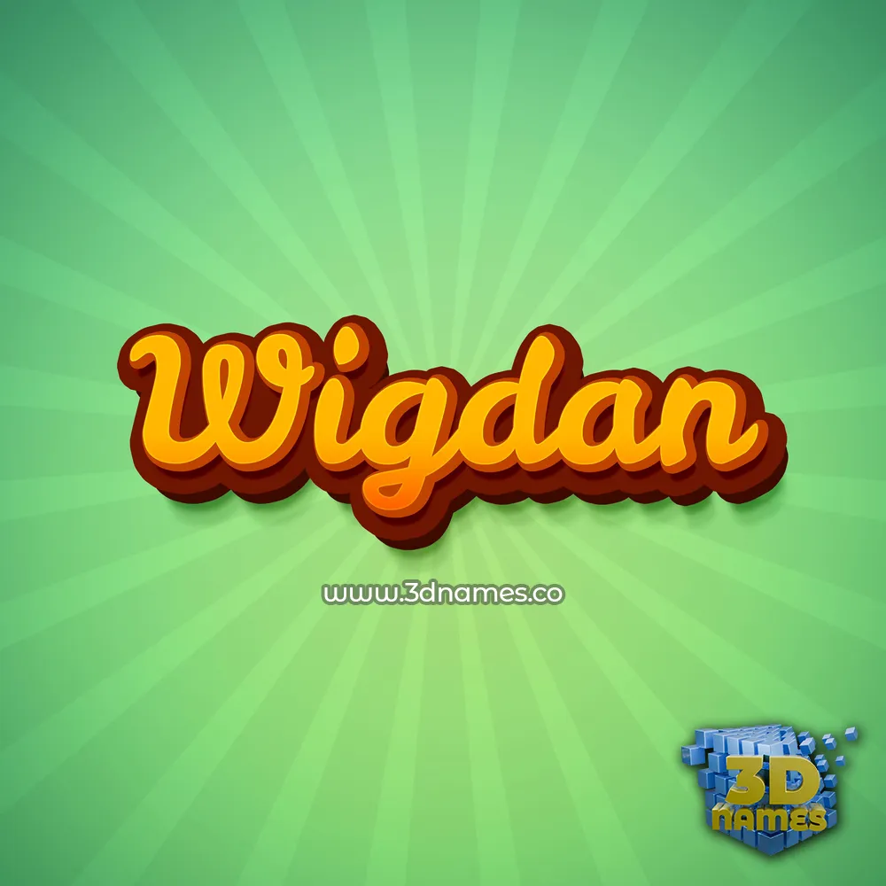 wigdan in Green Rays style - 3D name wallpaper