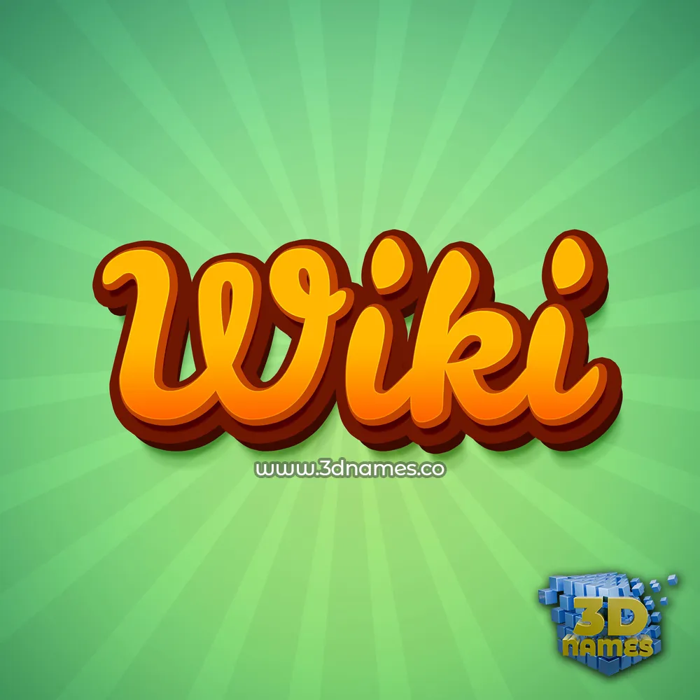 wiki in Green Rays style - 3D name wallpaper