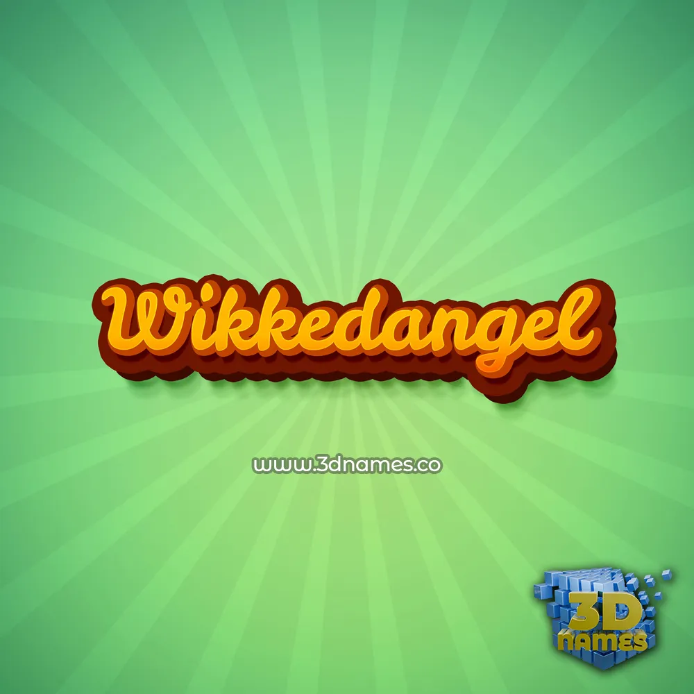 wikkedangel in Green Rays style - 3D name wallpaper