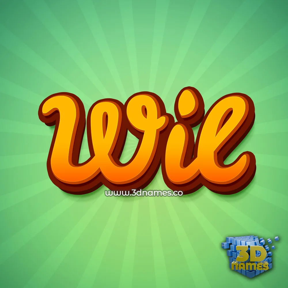 wil in Green Rays style - 3D name wallpaper