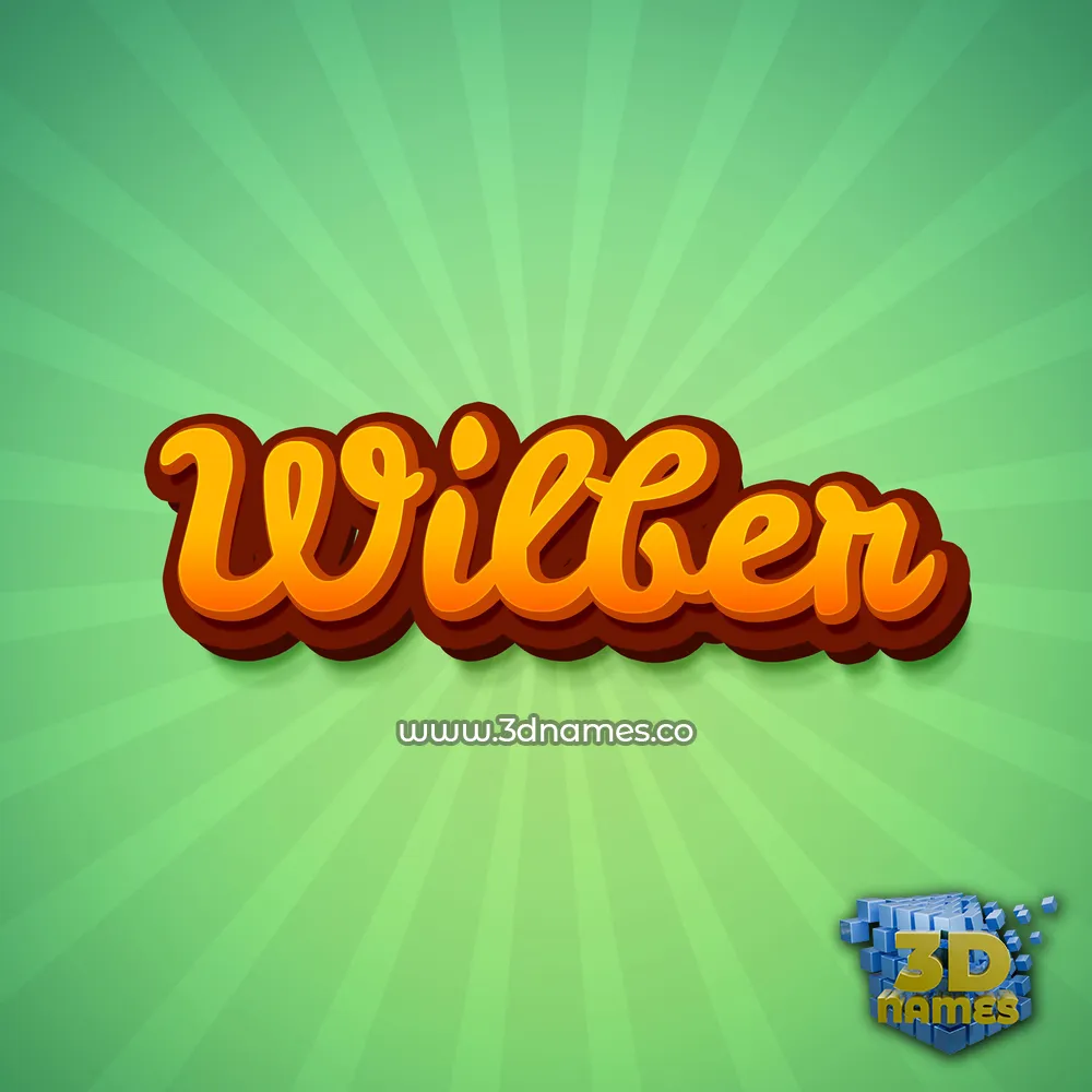wilber in Green Rays style - 3D name wallpaper