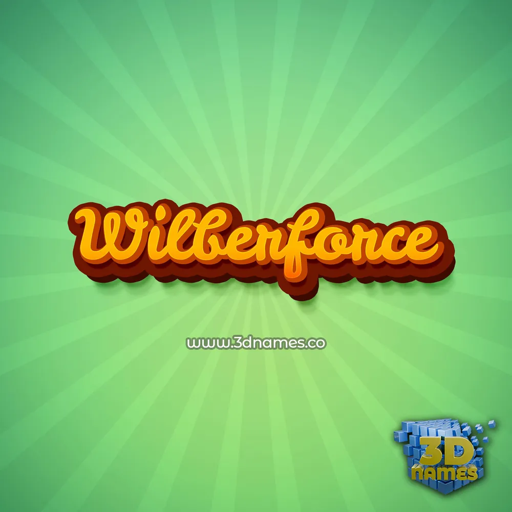 wilberforce in Green Rays style - 3D name wallpaper