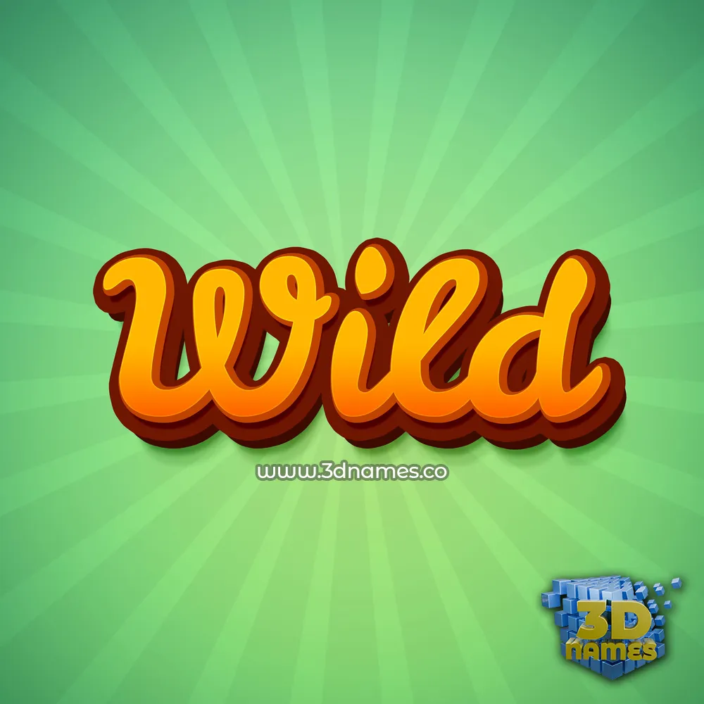 wild in Green Rays style - 3D name wallpaper