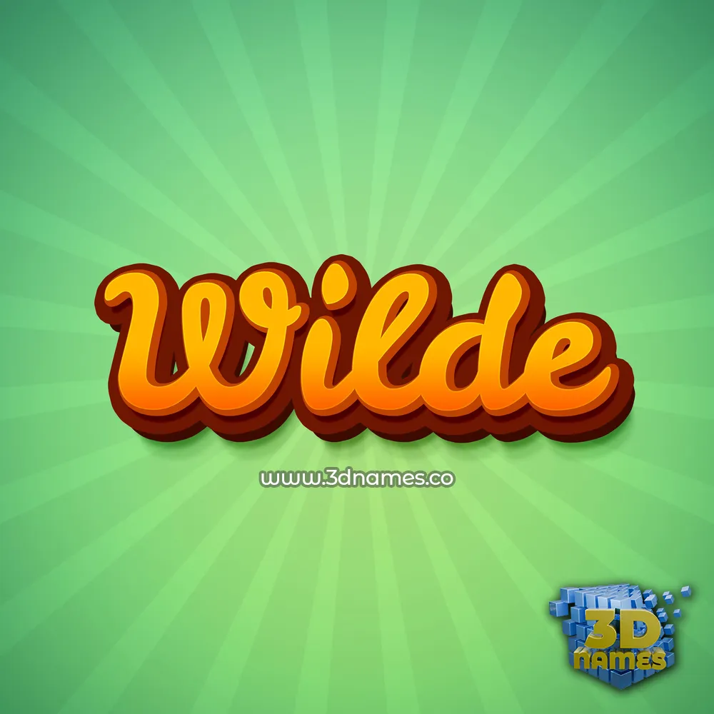 wilde in Green Rays style - 3D name wallpaper