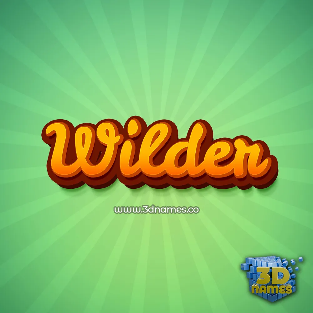 wilder in Green Rays style - 3D name wallpaper