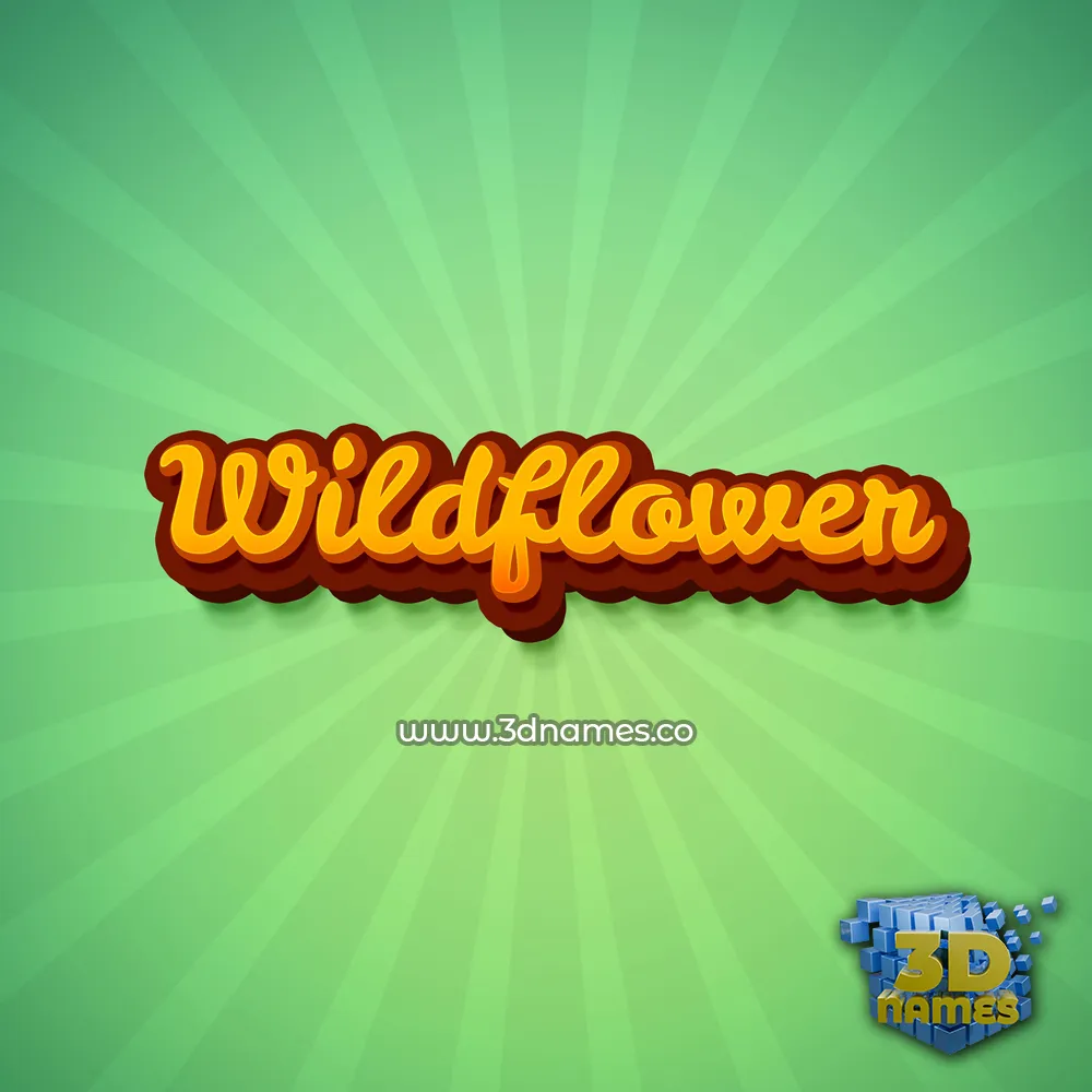 wildflower in Green Rays style - 3D name wallpaper