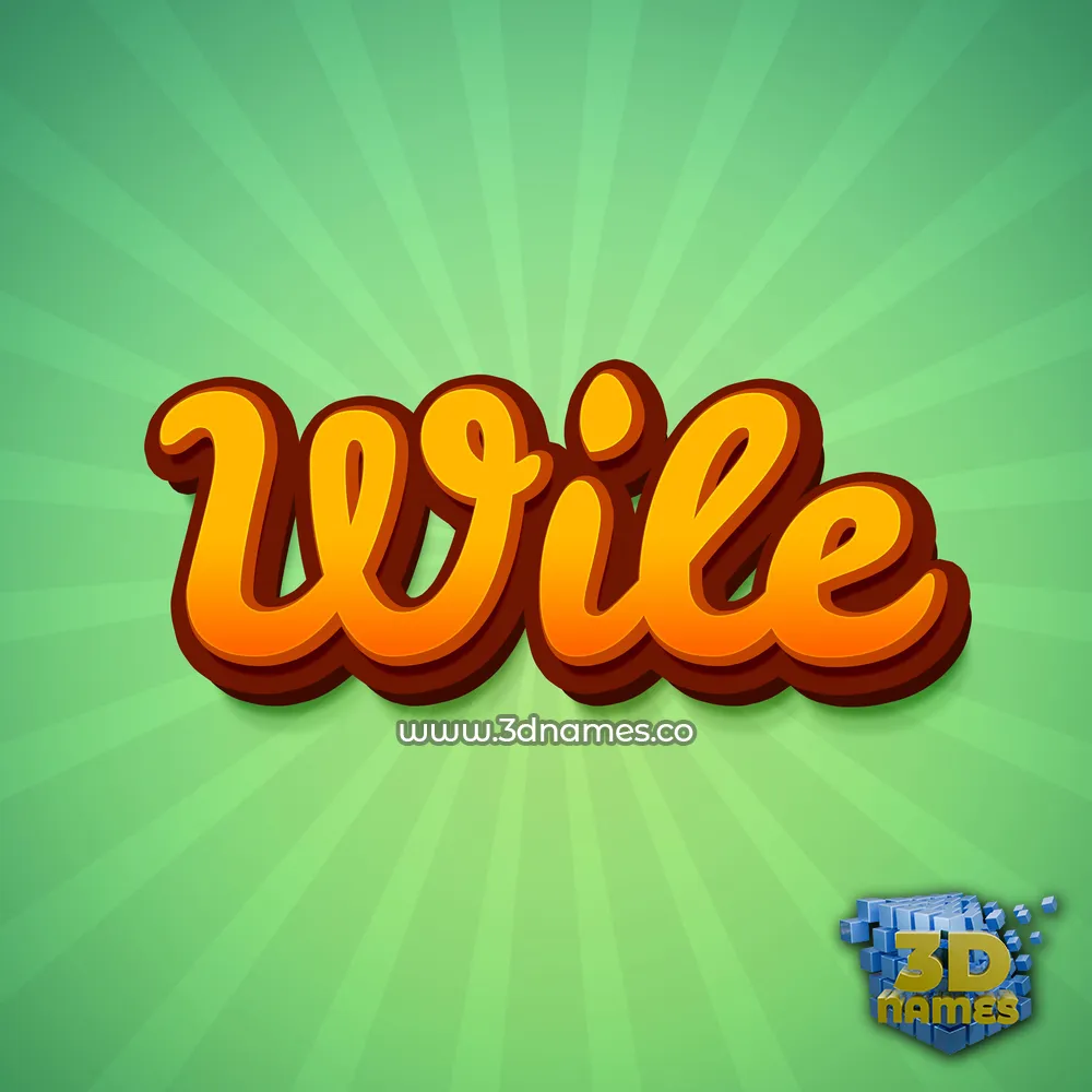 wile in Green Rays style - 3D name wallpaper
