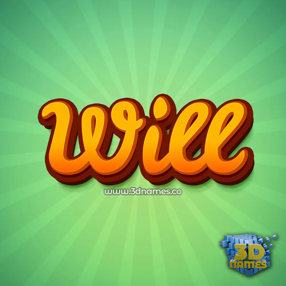 will in Green Rays style - 3D name wallpaper