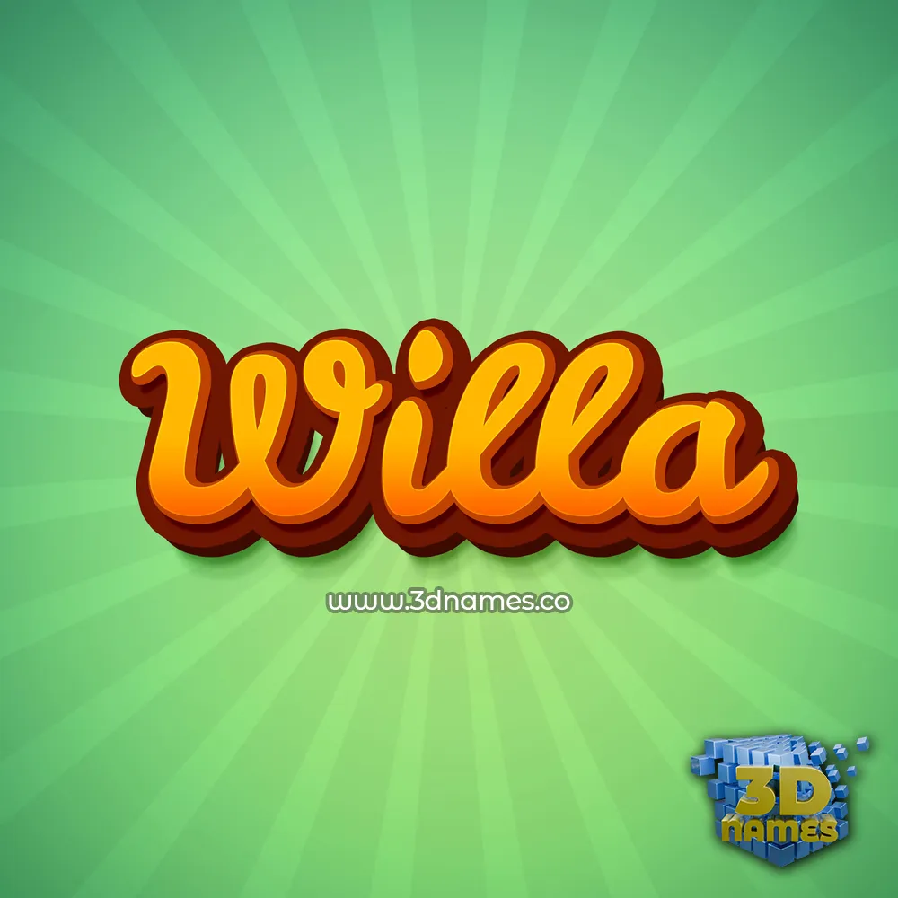 willa in Green Rays style - 3D name wallpaper