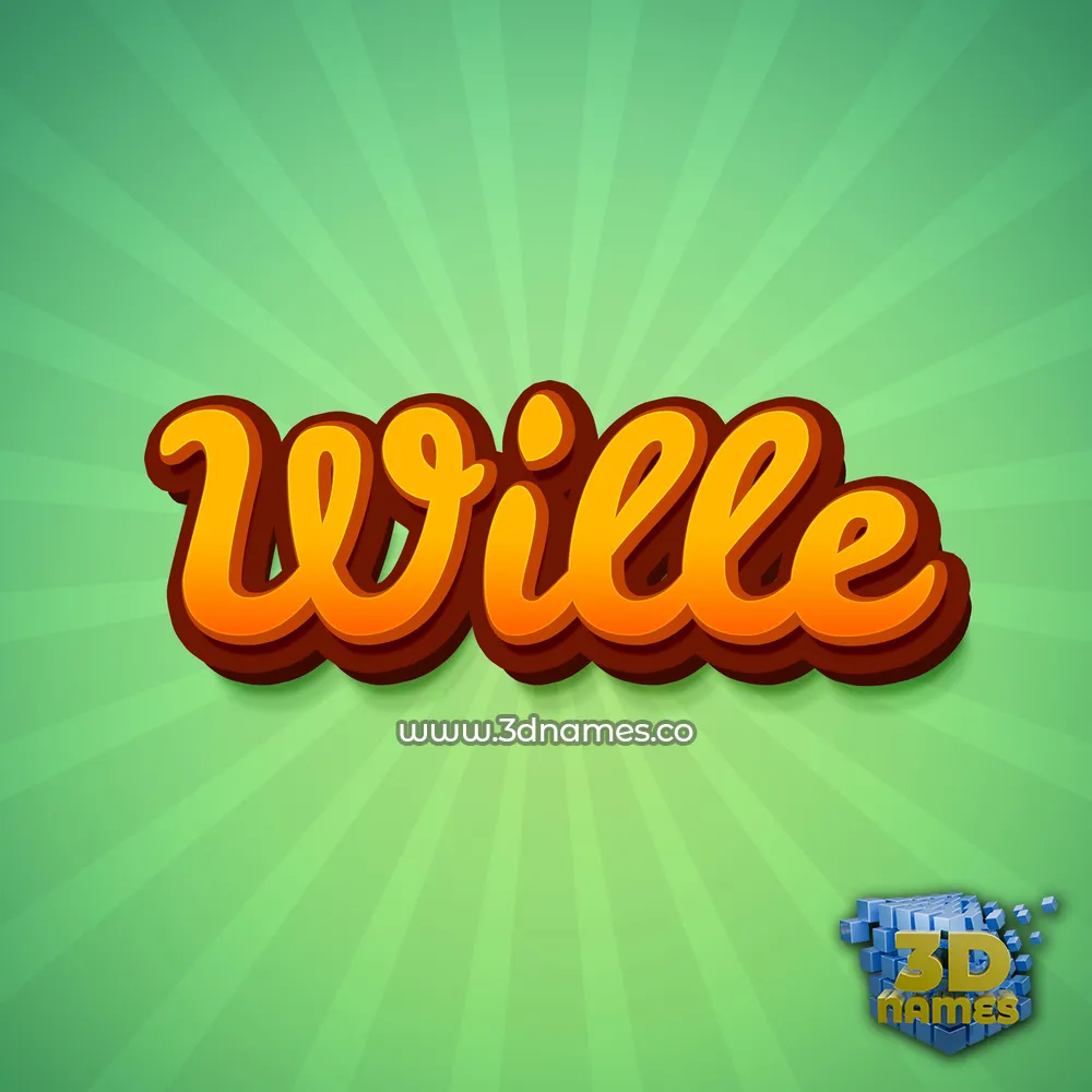 wille in Green Rays style - 3D name wallpaper