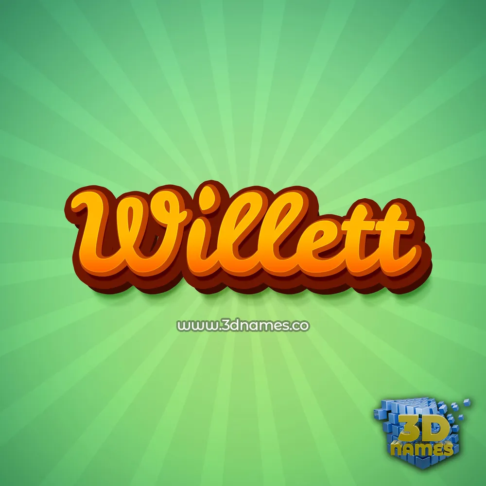 willett in Green Rays style - 3D name wallpaper