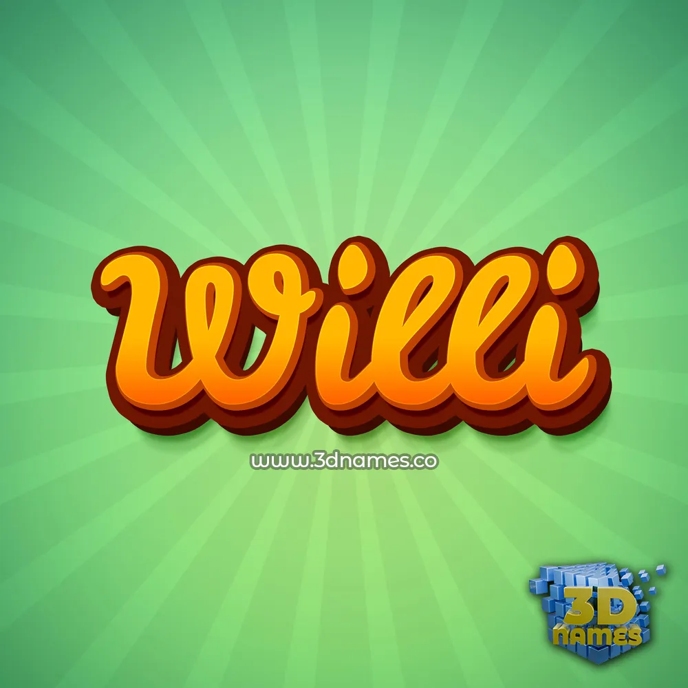 willi in Green Rays style - 3D name wallpaper