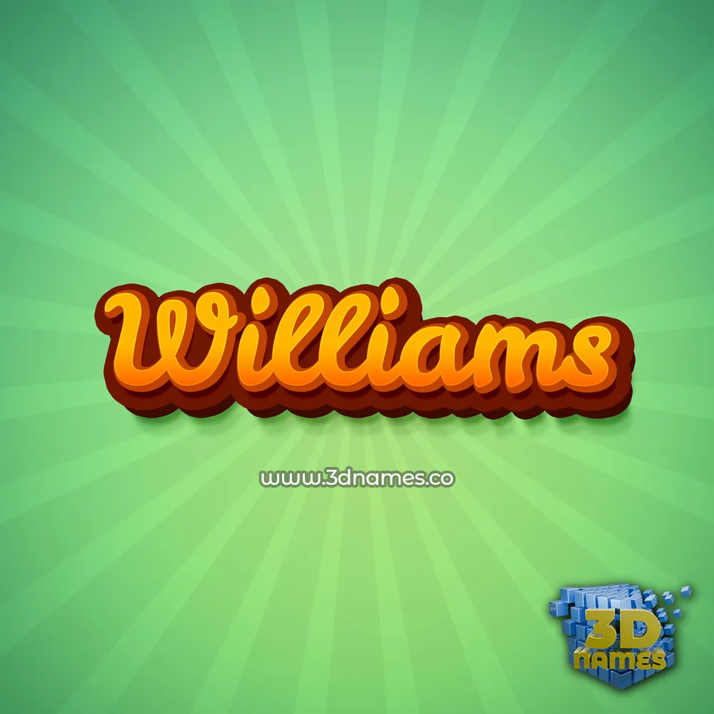 williams in Green Rays style - 3D name wallpaper