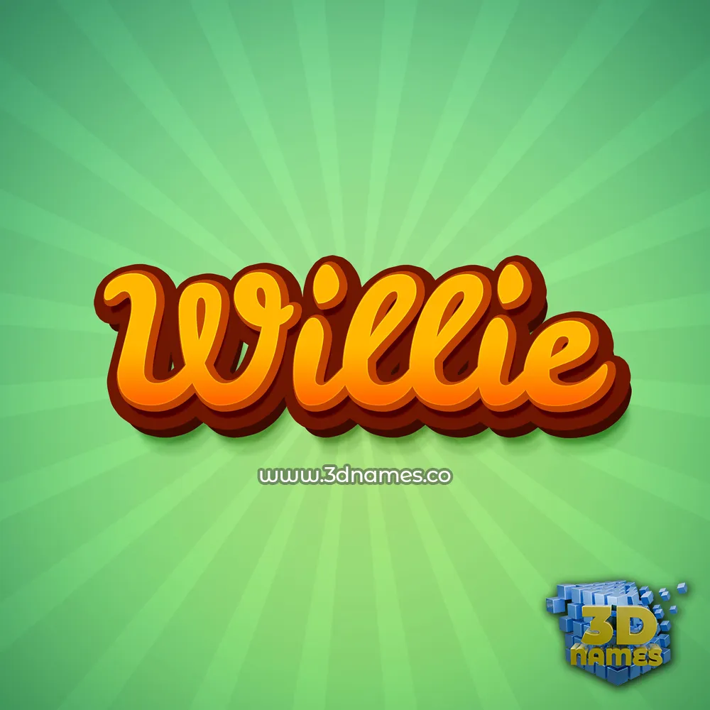 willie in Green Rays style - 3D name wallpaper