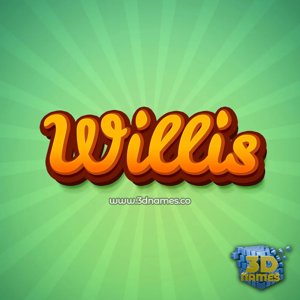 willis in Green Rays style - 3D name wallpaper
