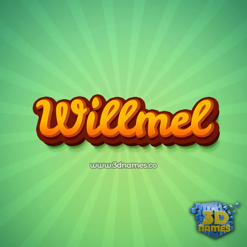 willmel in Green Rays style - 3D name wallpaper