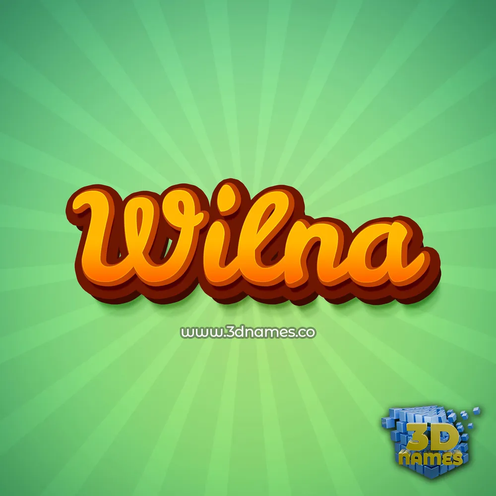 wilna in Green Rays style - 3D name wallpaper