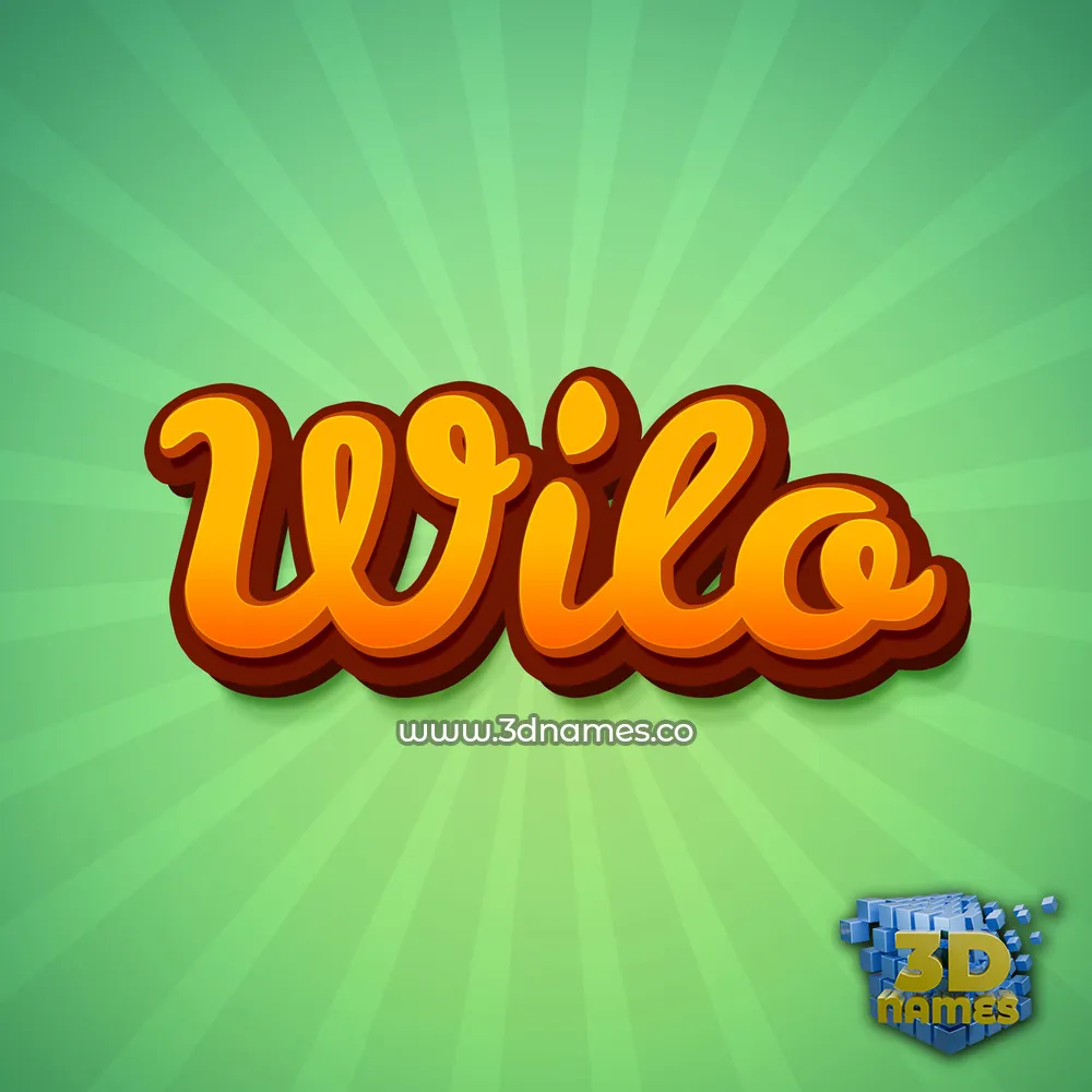 wilo in Green Rays style - 3D name wallpaper