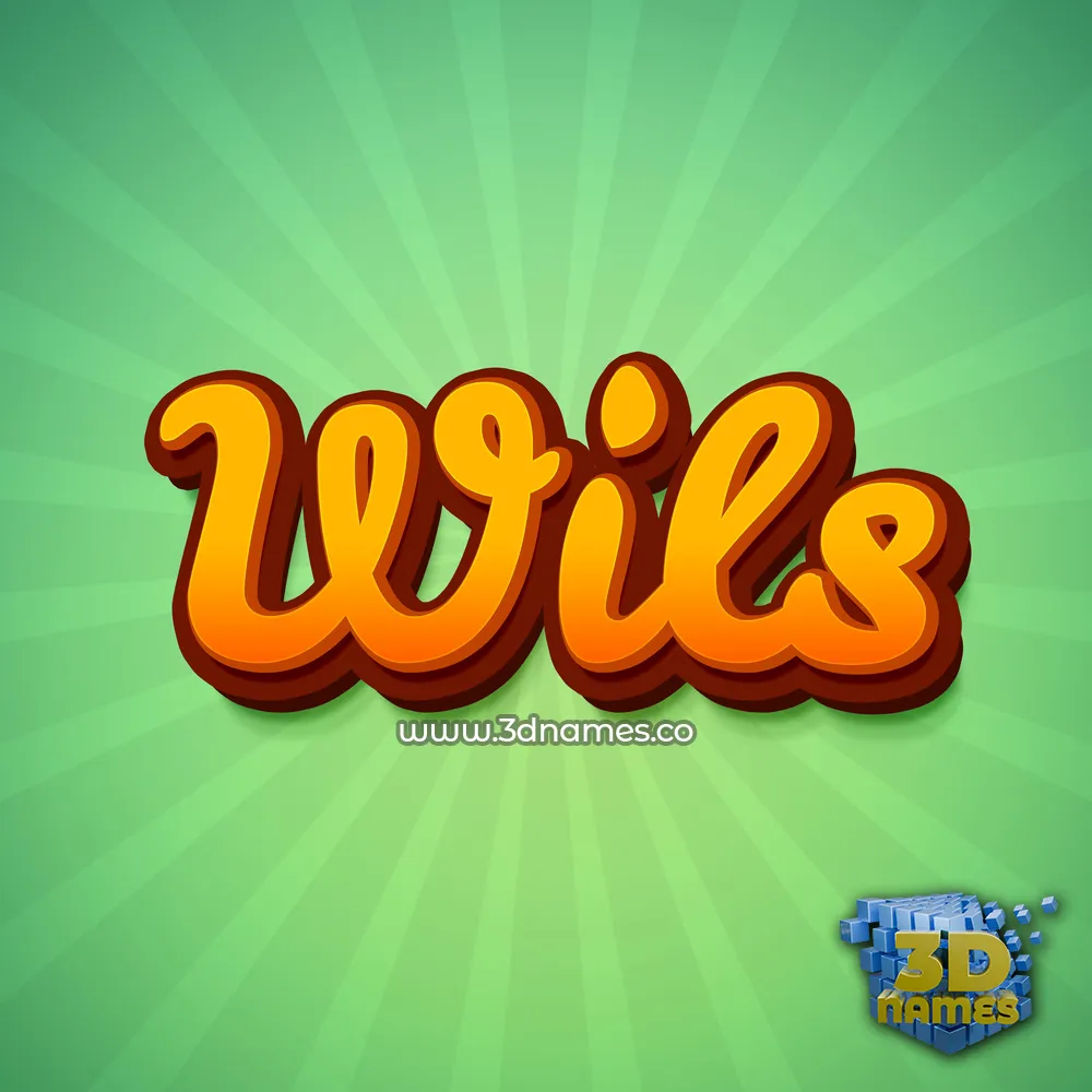 wils in Green Rays style - 3D name wallpaper