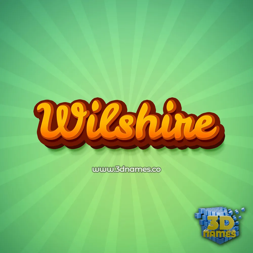 wilshire in Green Rays style - 3D name wallpaper