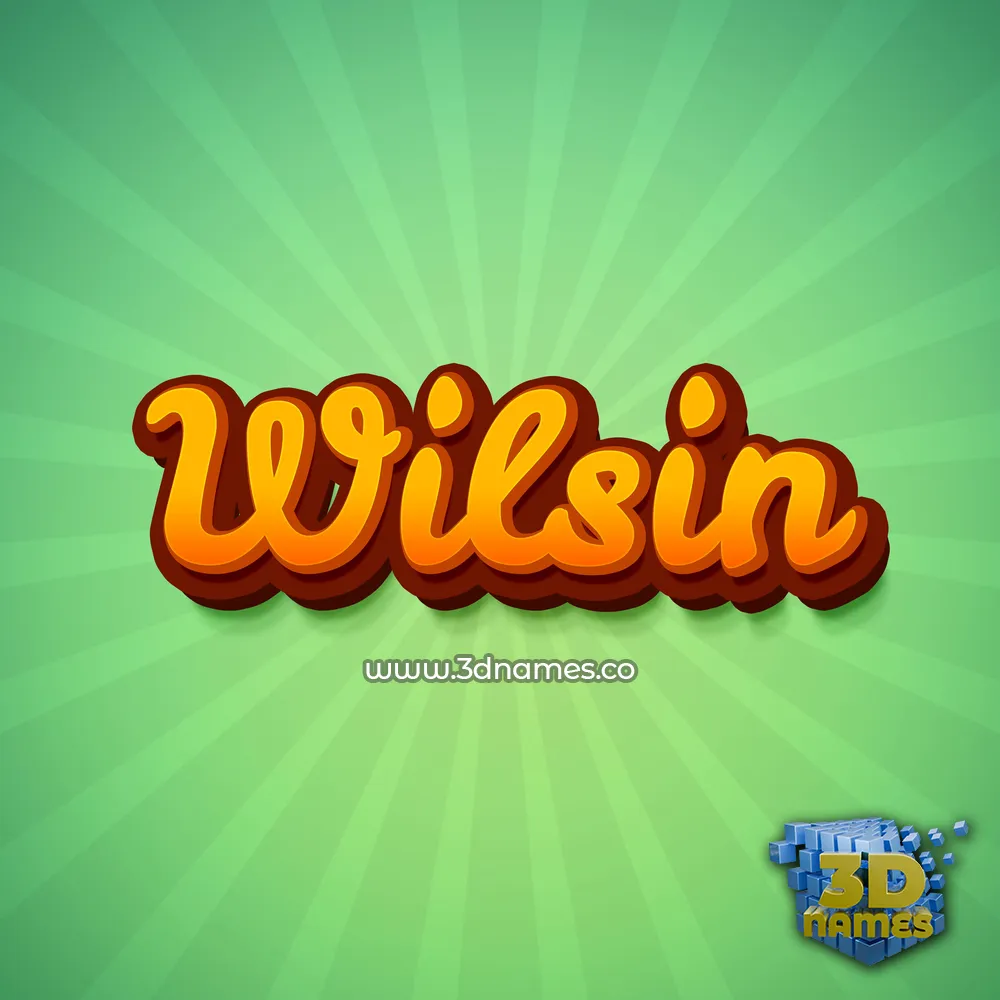 wilsin in Green Rays style - 3D name wallpaper