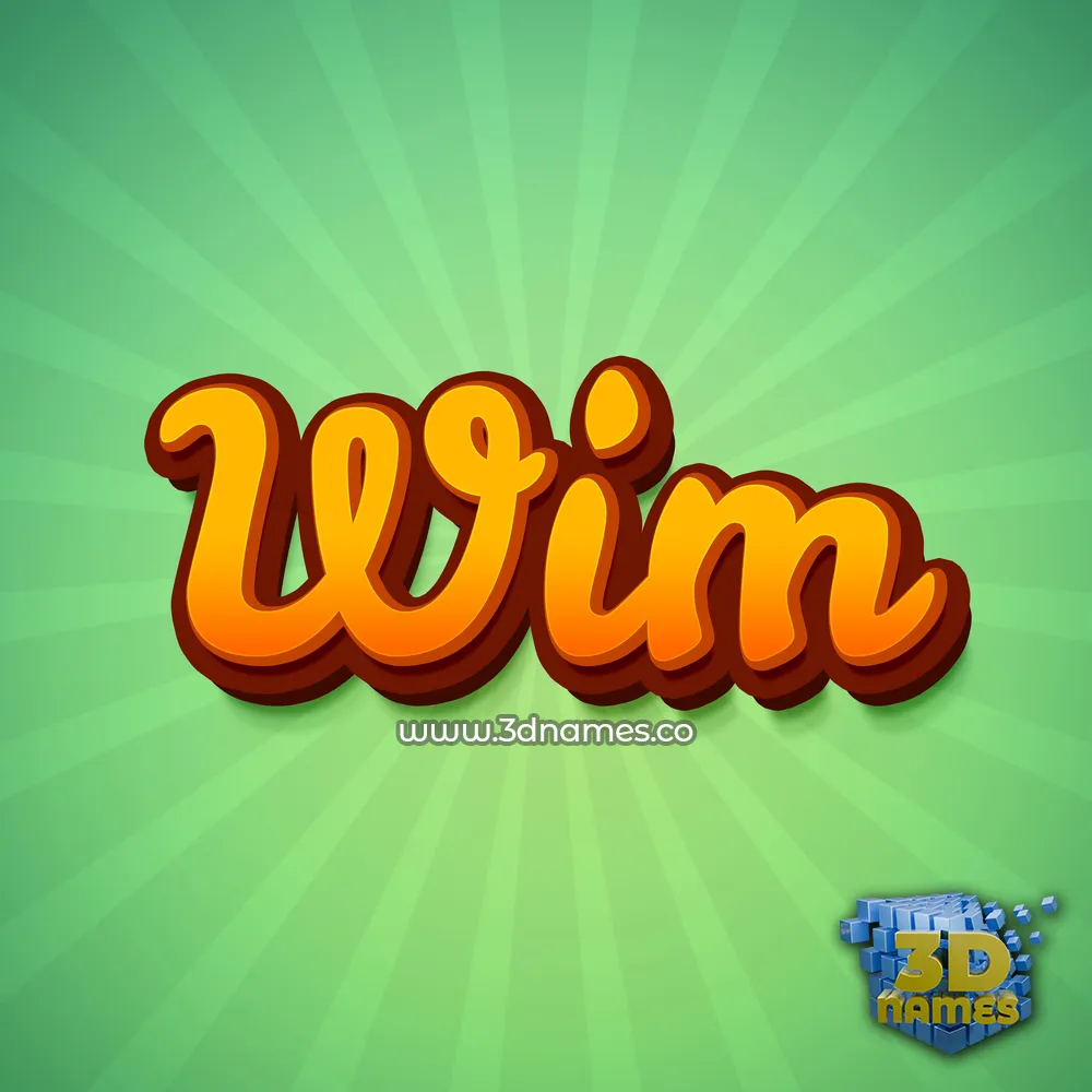 wim in Green Rays style - 3D name wallpaper