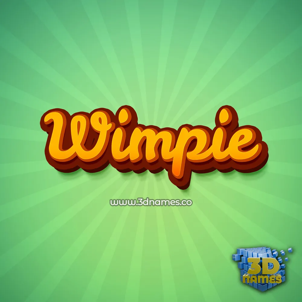 wimpie in Green Rays style - 3D name wallpaper