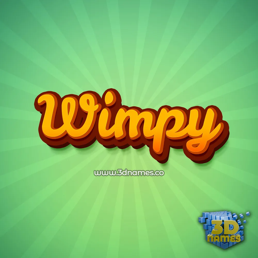 wimpy in Green Rays style - 3D name wallpaper
