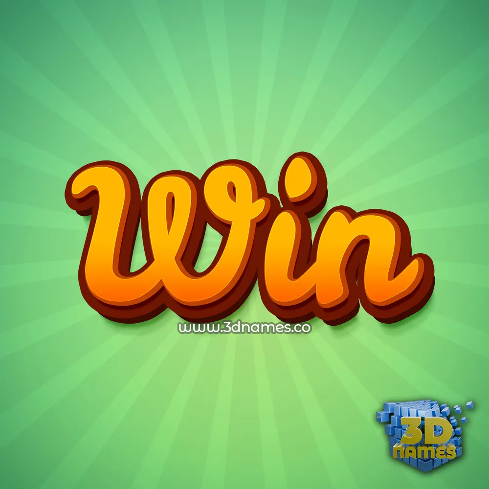 win in Green Rays style - 3D name wallpaper