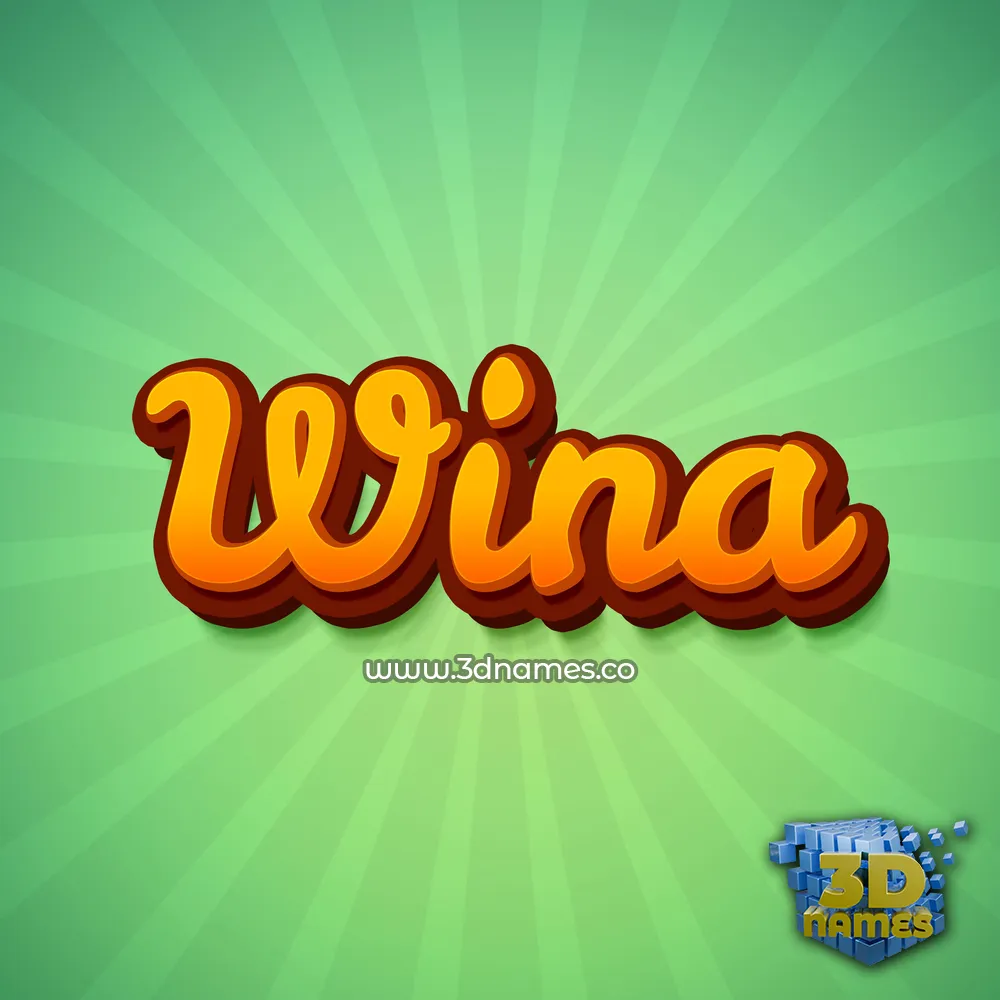 wina in Green Rays style - 3D name wallpaper