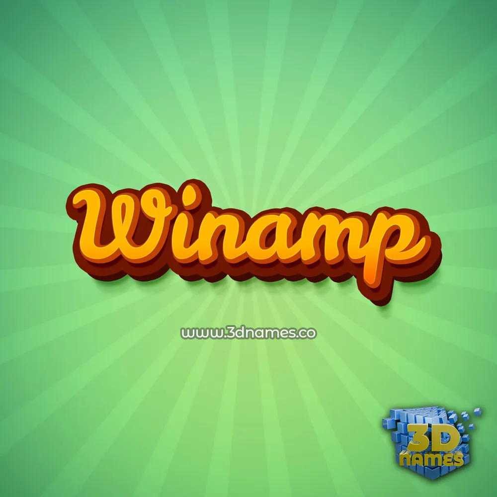 winamp in Green Rays style - 3D name wallpaper