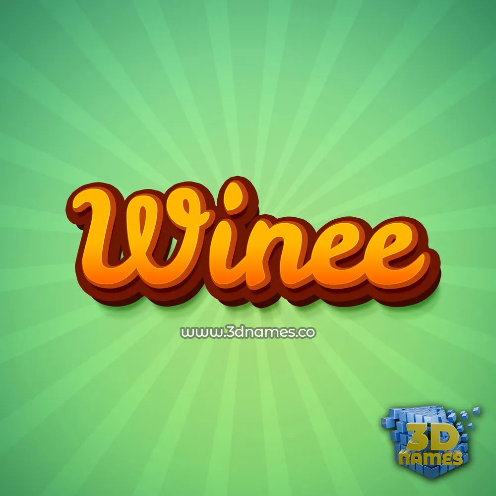 winee in Green Rays style - 3D name wallpaper