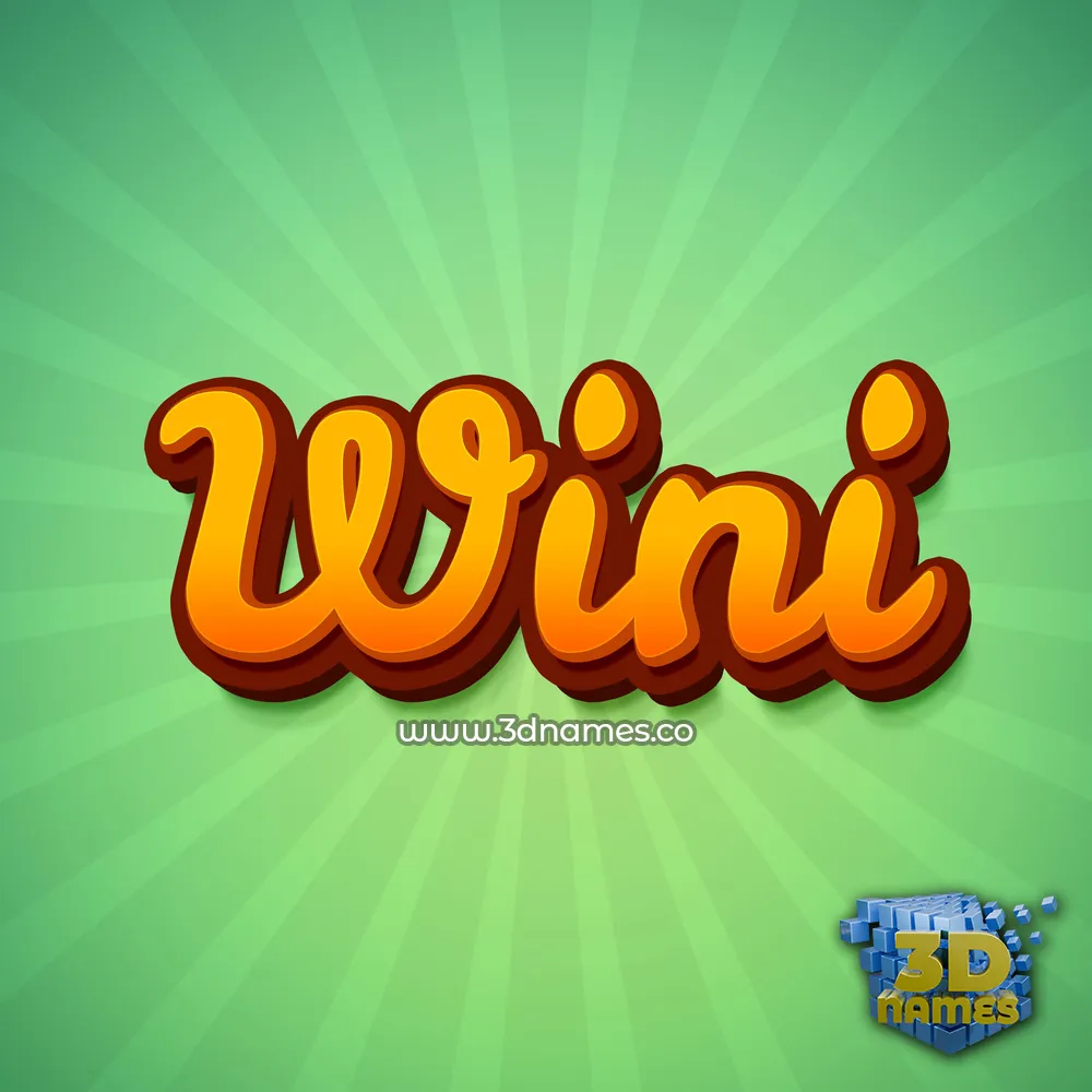 wini in Green Rays style - 3D name wallpaper