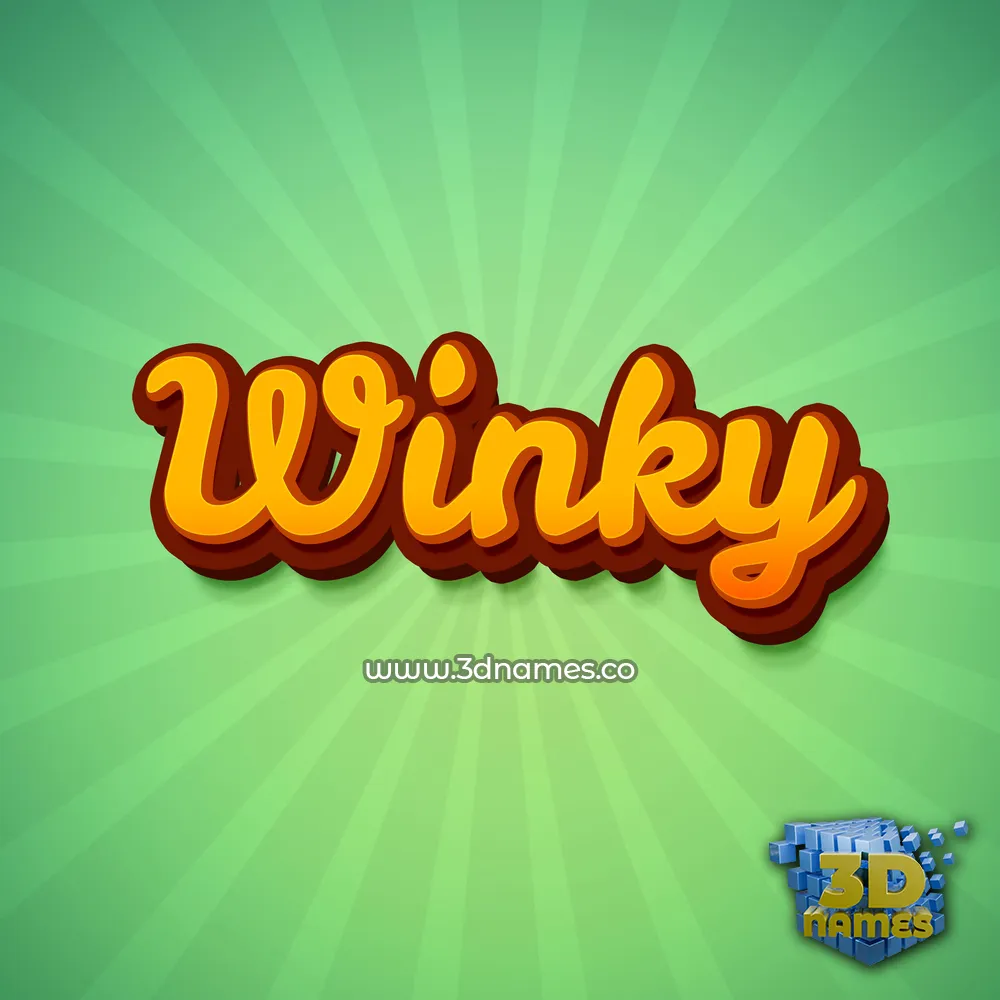 winky in Green Rays style - 3D name wallpaper