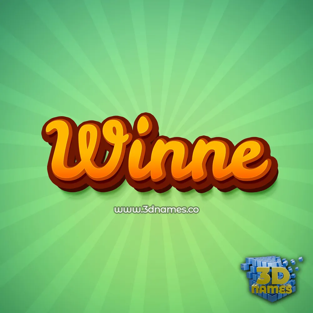 winne in Green Rays style - 3D name wallpaper