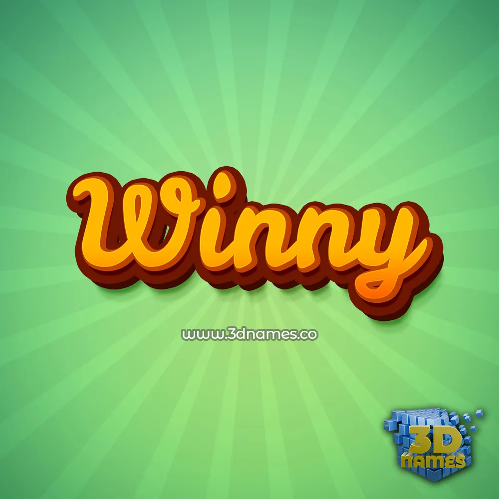 winny in Green Rays style - 3D name wallpaper