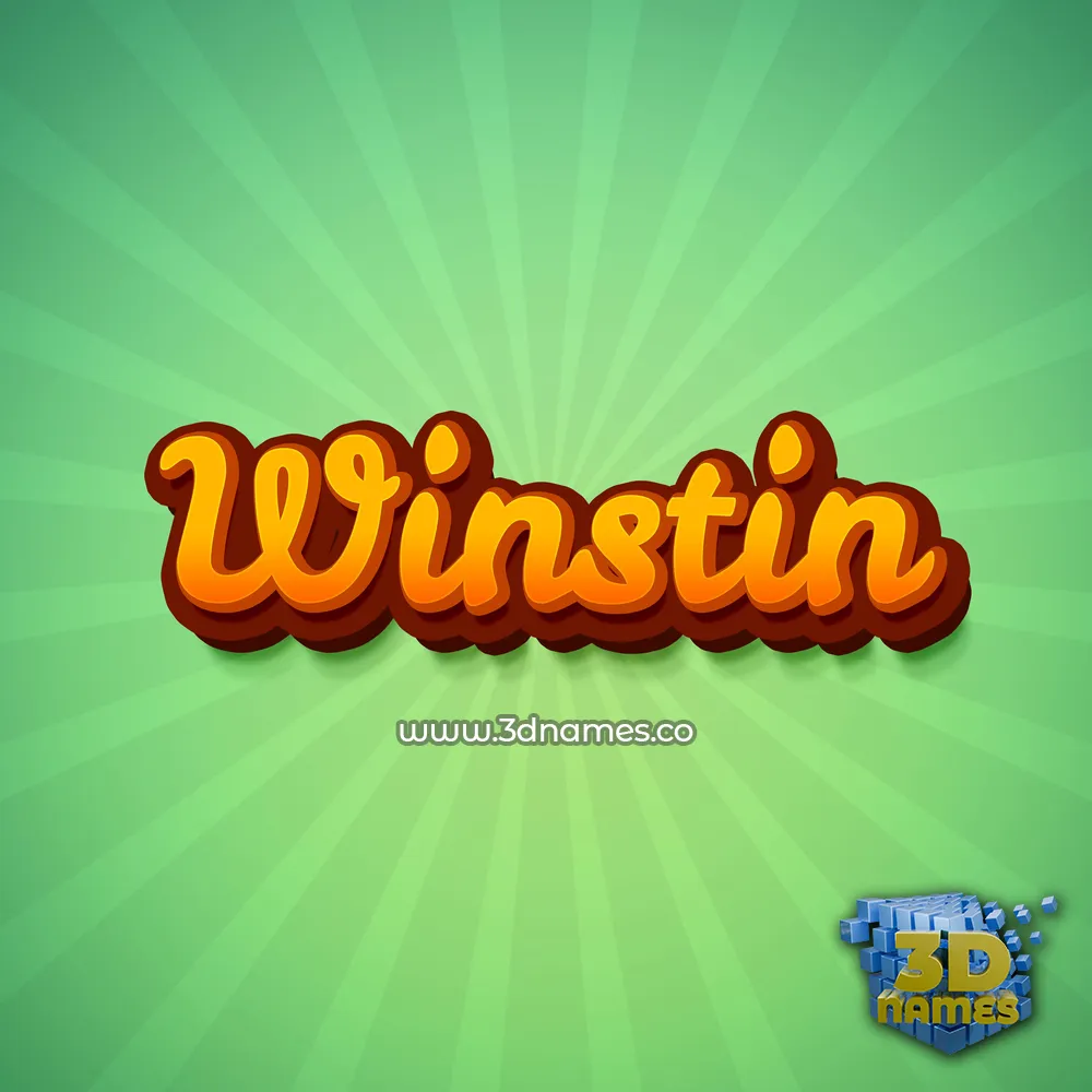 winstin in Green Rays style - 3D name wallpaper