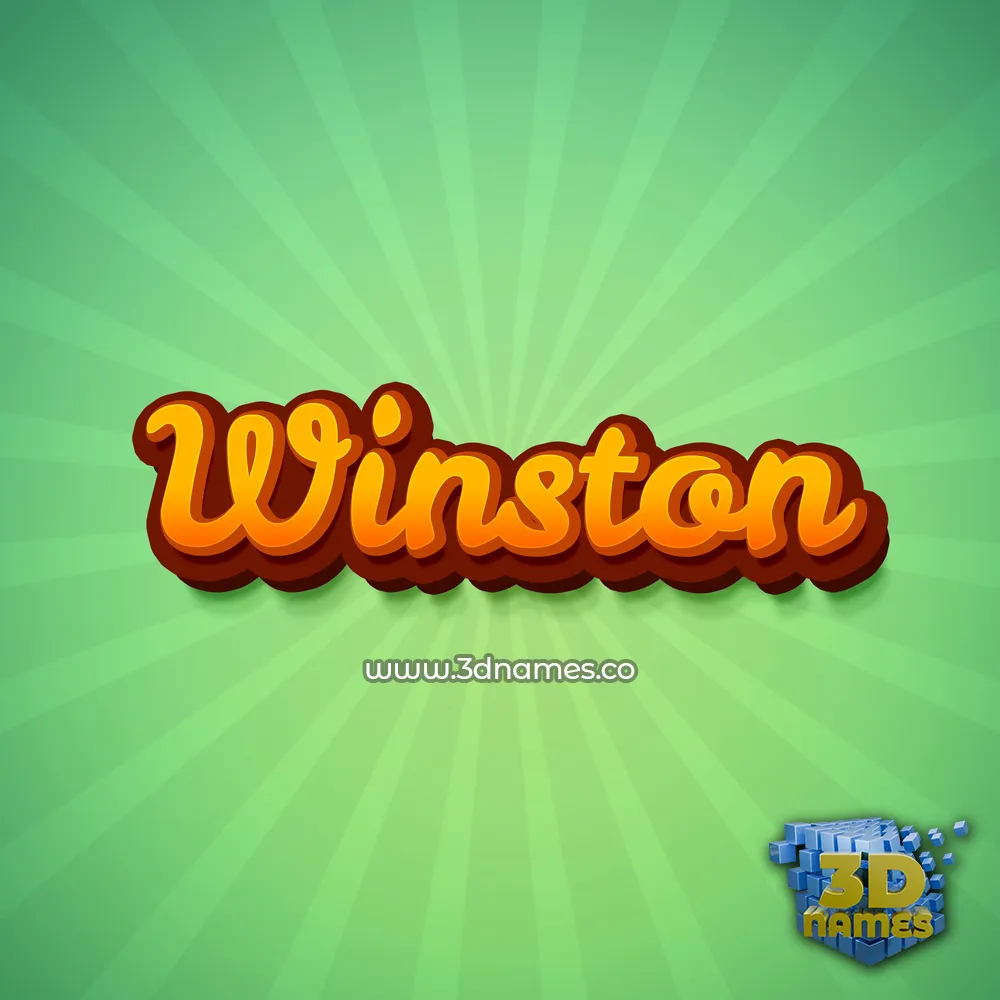 winston in Green Rays style - 3D name wallpaper