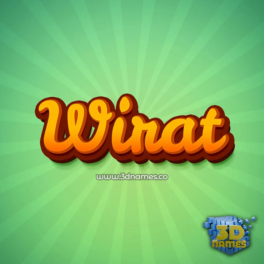 wirat in Green Rays style - 3D name wallpaper