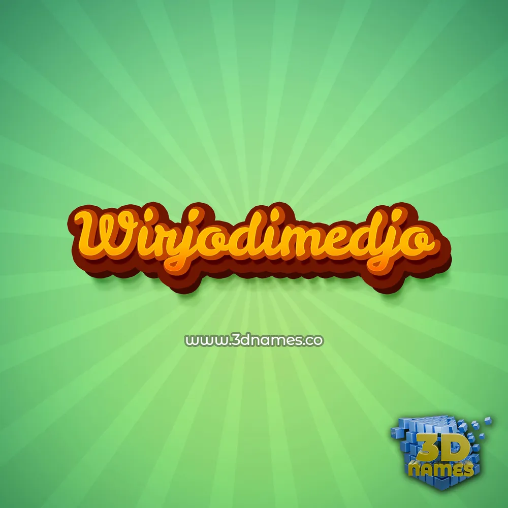 wirjodimedjo in Green Rays style - 3D name wallpaper