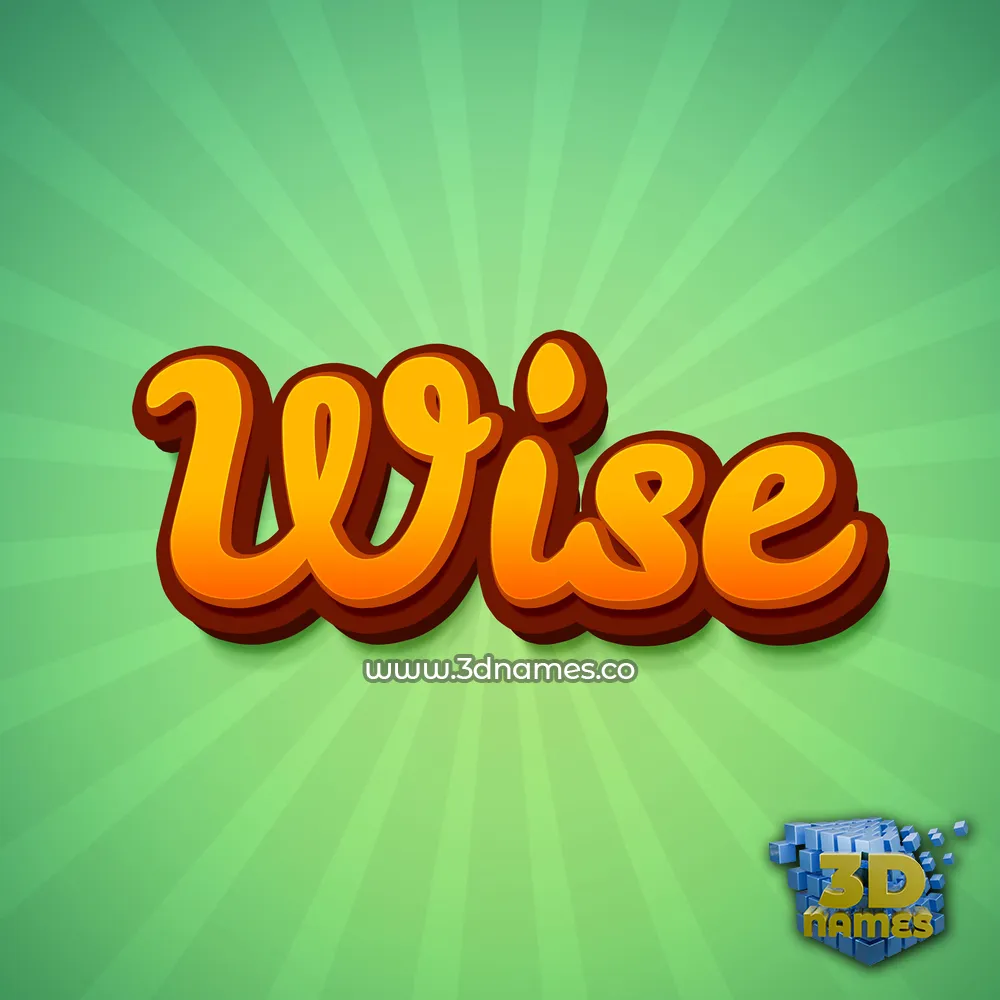 wise in Green Rays style - 3D name wallpaper