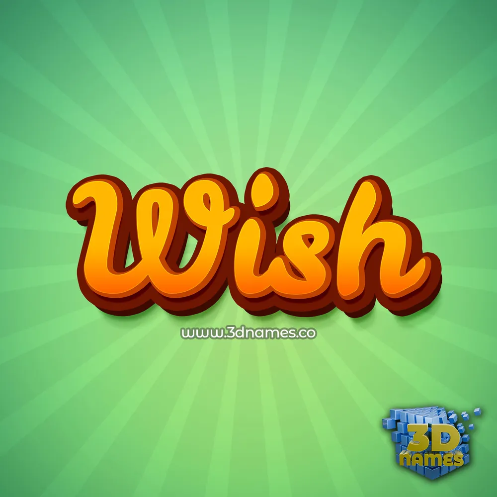 wish in Green Rays style - 3D name wallpaper