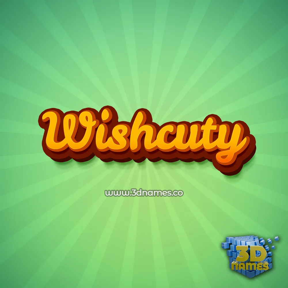 wishcuty in Green Rays style - 3D name wallpaper