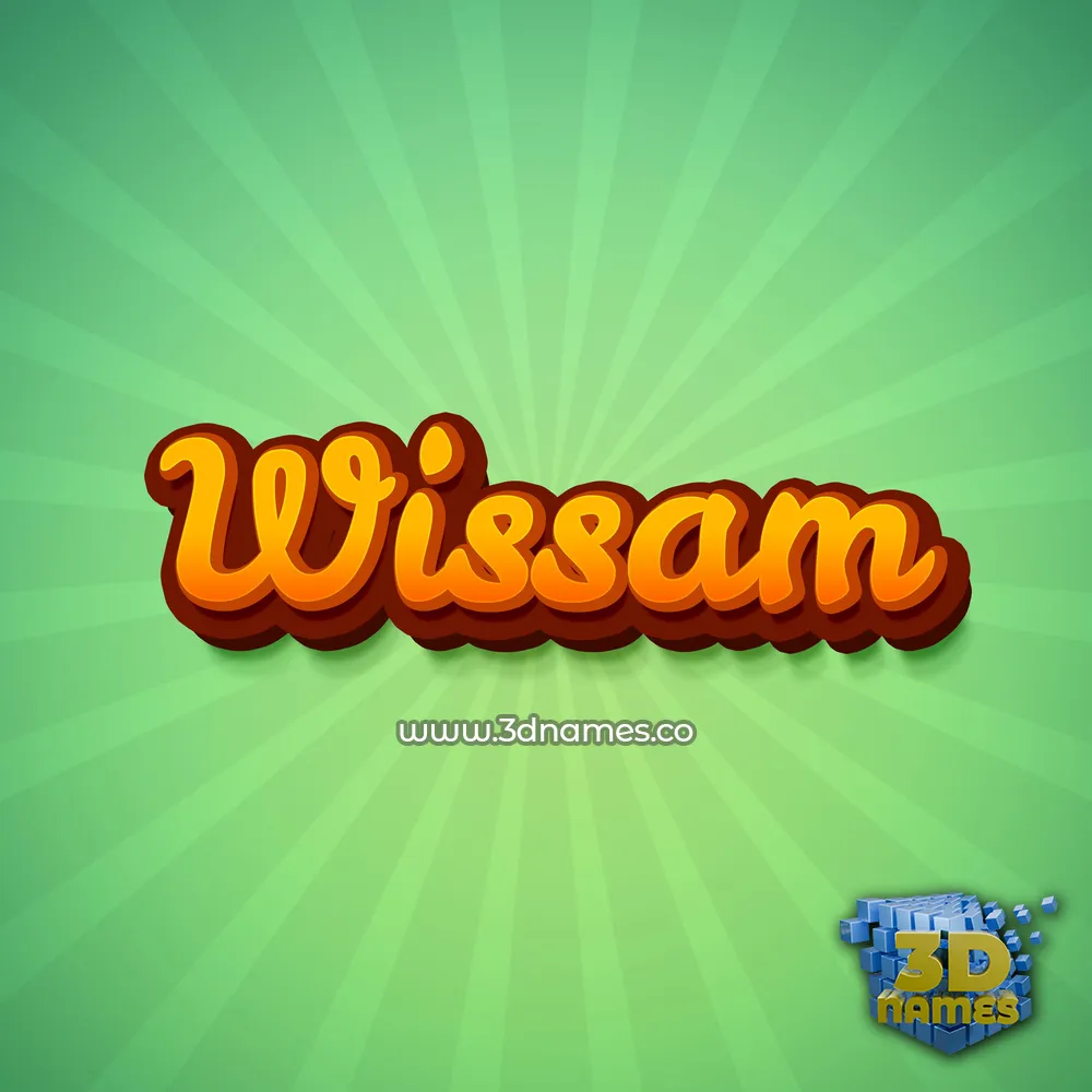 wissam in Green Rays style - 3D name wallpaper