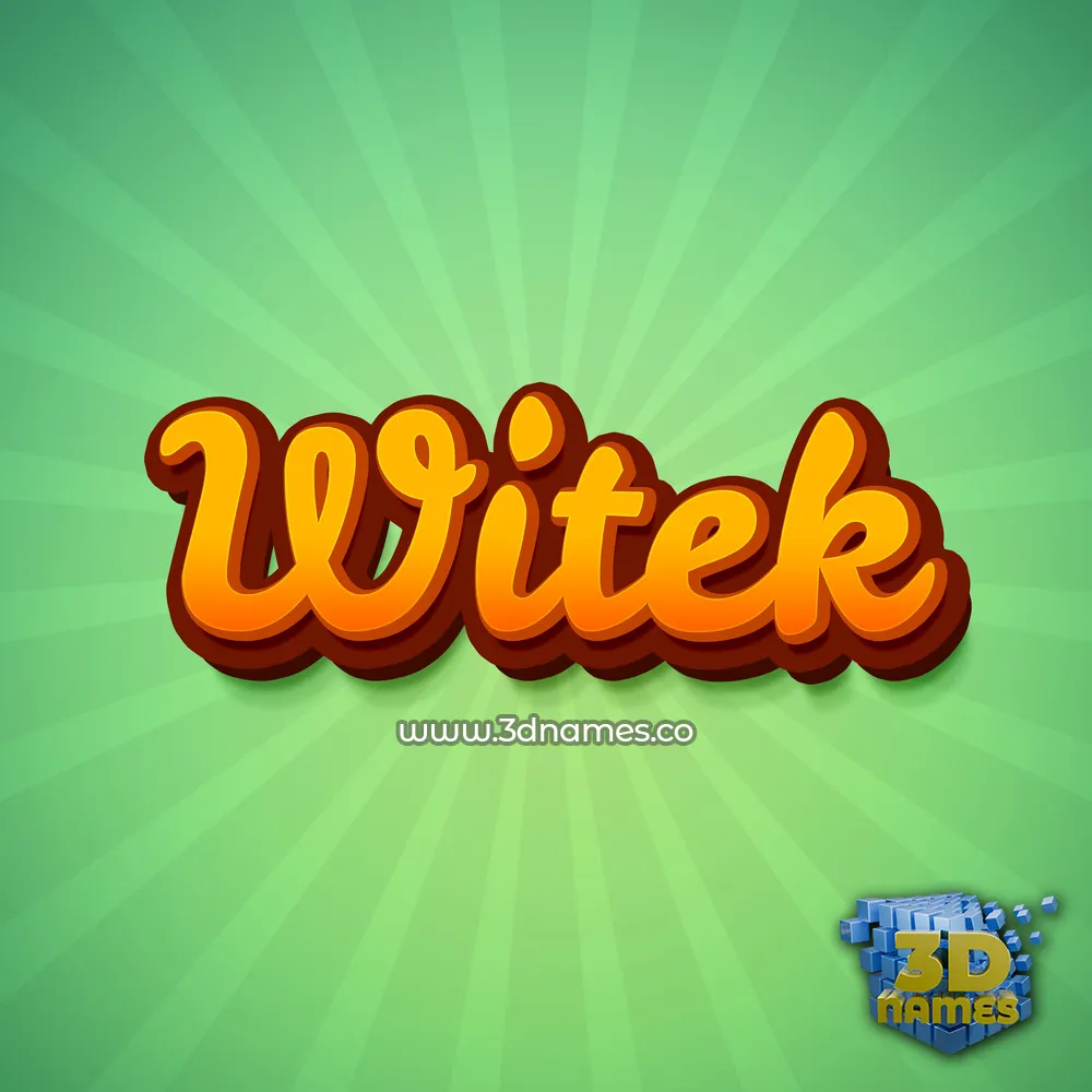 witek in Green Rays style - 3D name wallpaper