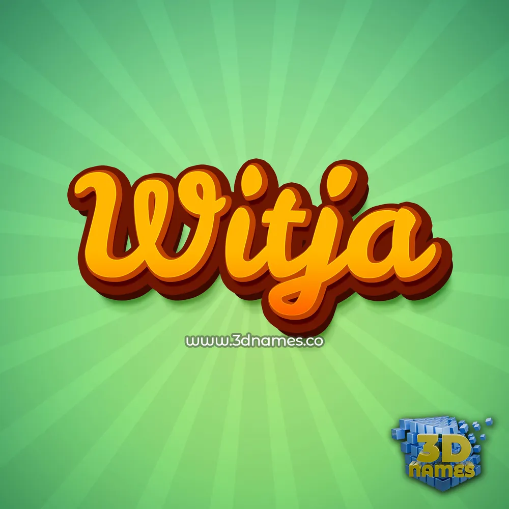 witja in Green Rays style - 3D name wallpaper