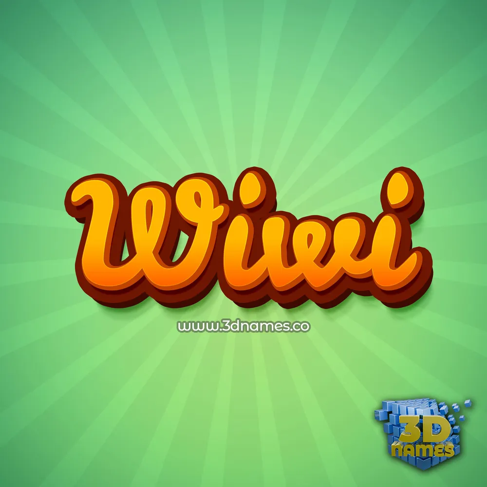 wiwi in Green Rays style - 3D name wallpaper