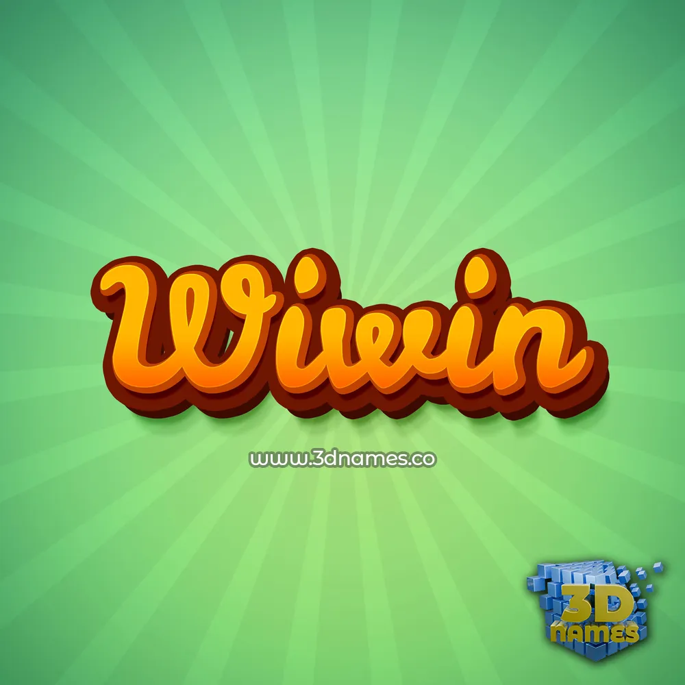 wiwin in Green Rays style - 3D name wallpaper