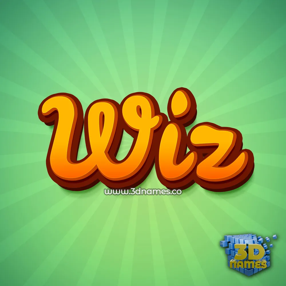wiz in Green Rays style - 3D name wallpaper