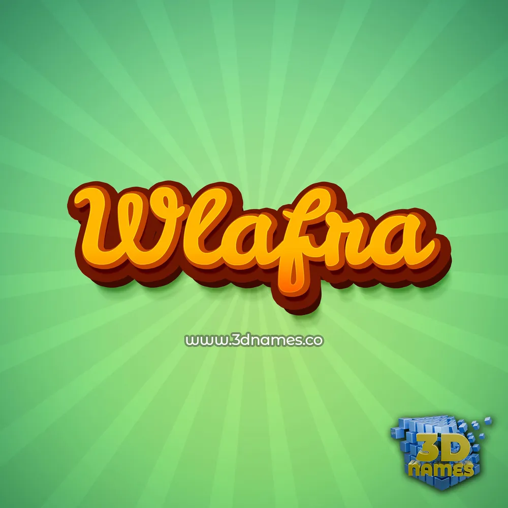 wlafra in Green Rays style - 3D name wallpaper